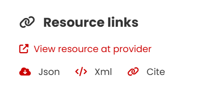Screenshot of Resource links options