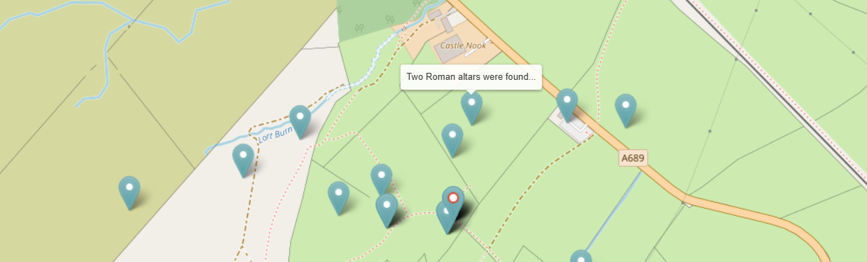 Whitley Castle nearby resource - Roman altars