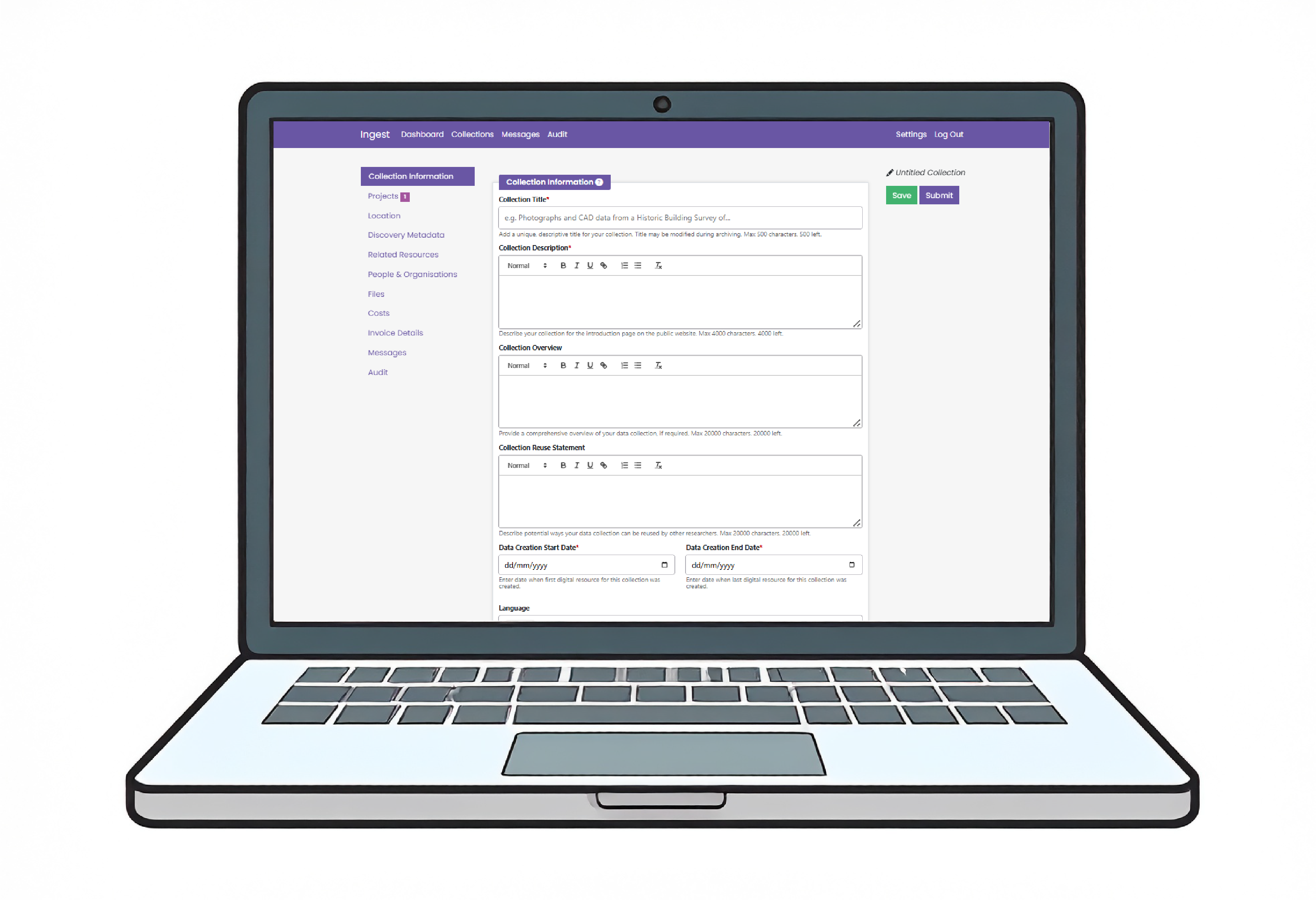 Ingest application screenshot