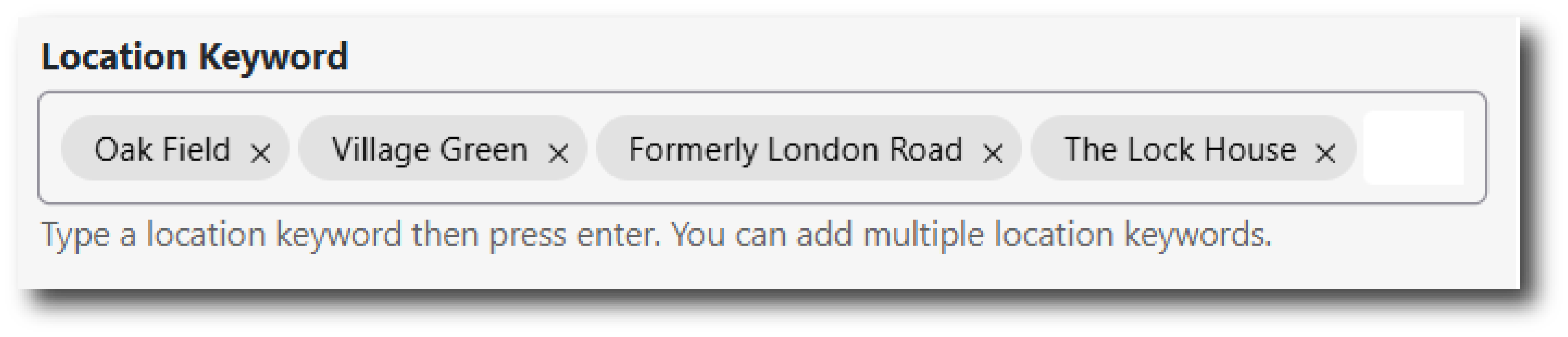 Location menu