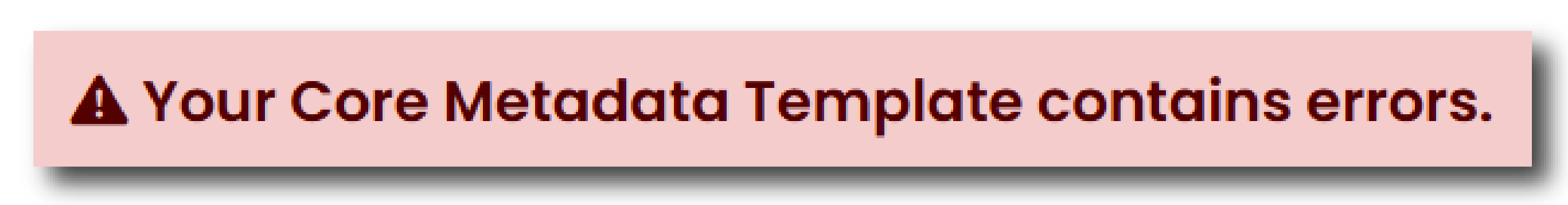 Core Metadata Template Error