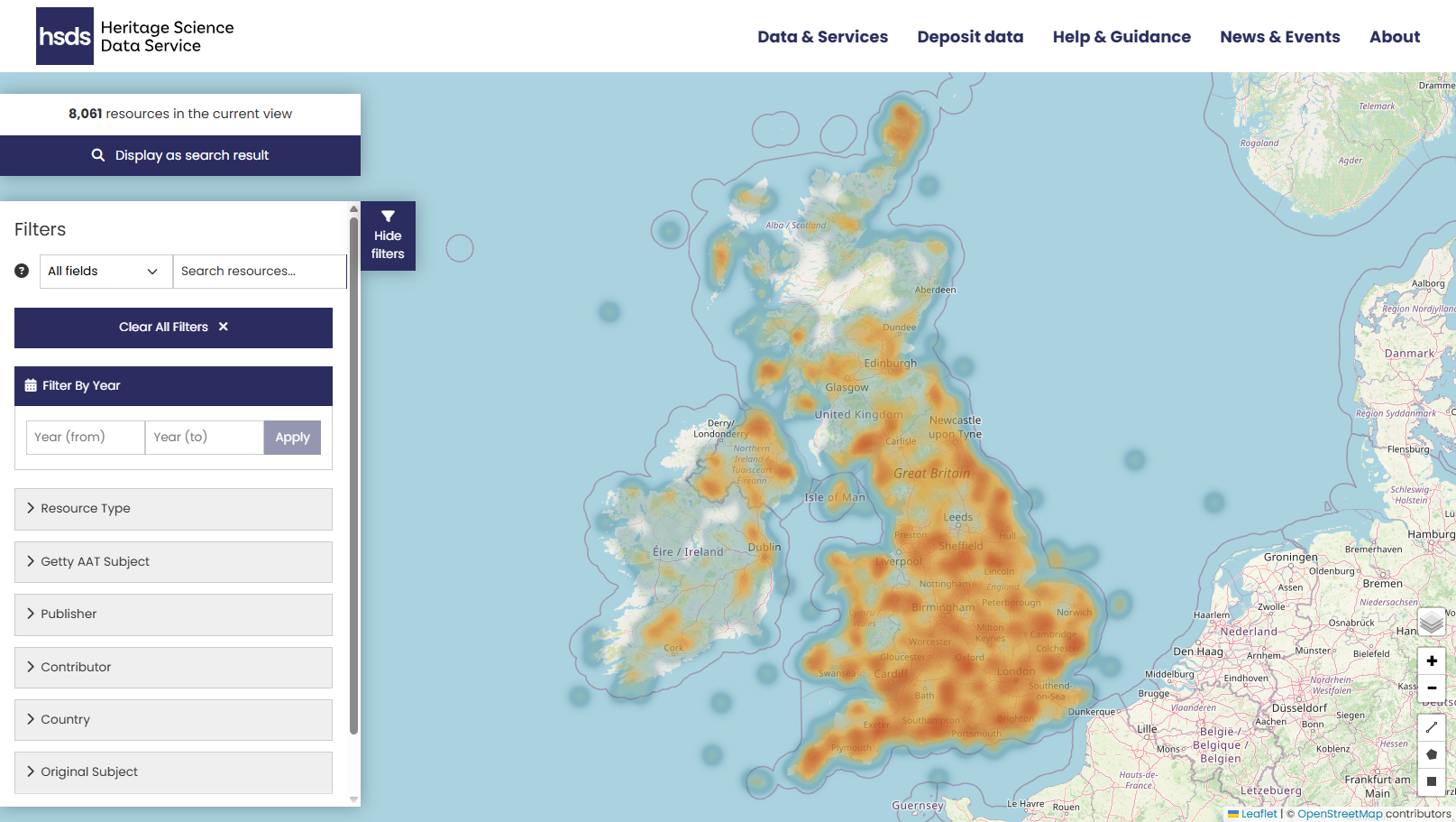 Map with display options