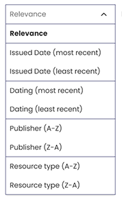 List of options which determine the display order