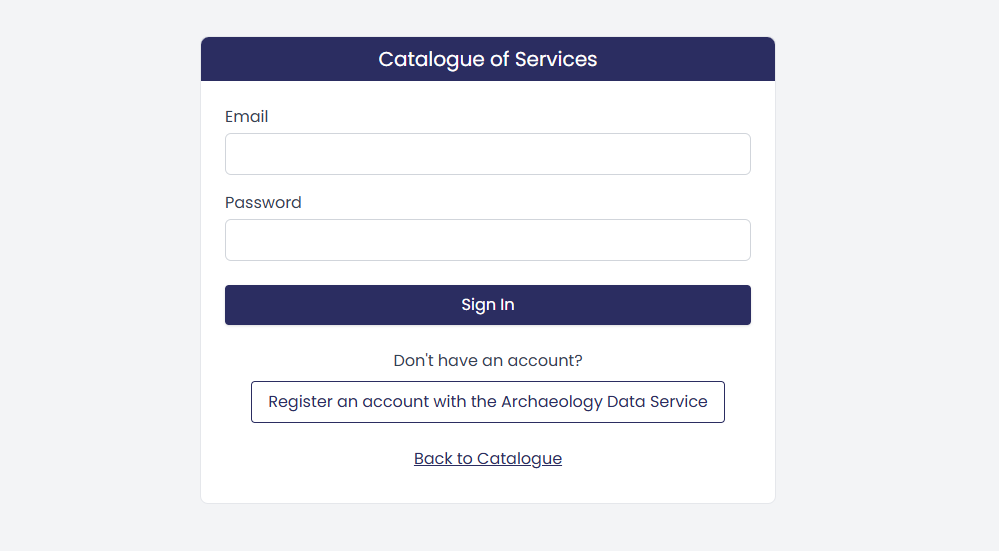 Login page