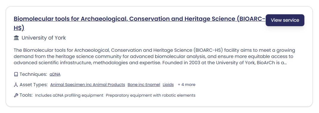 HSDS Data Catalogue search results page